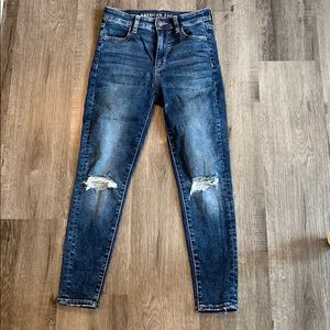 Super High Rise Jegging, Dark Denim with knee hole